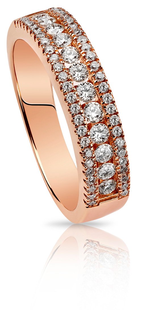 Anniversary Ring - ARN0012498 - 18K rose gold  4.78 gm, 62 D  0.60 carat - AED.3999