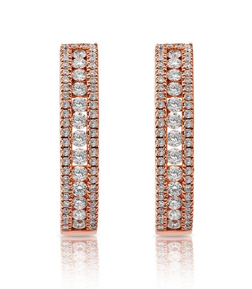 Anniversary earring - AER0006740 - 18K rose gold  8.53 gm, 130 D  1.273 carat, AED.8500