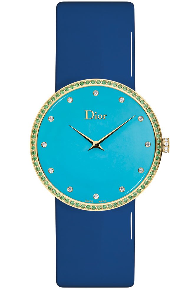 LA-D-DE-DIOR-GRANVILLE-TURQUOISE-ET-GRENATS-TSAVORITES---LA-D-DE-DIOR-GRANVILLE-TURQUOISE-AND-TSAVORITE-GARNETS---38MM