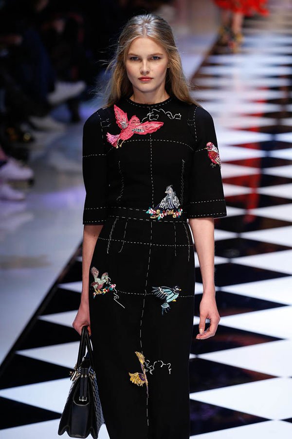 Milan, IT - - A model walks the runway at the Dolce n Gabbana Fall/Winter 2016 fashion show during Milan Fashion Week.